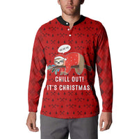 Sloth Chill Out Christmas Button Sweatshirt Xmas Holiday Patterns - Wonder Print Shop