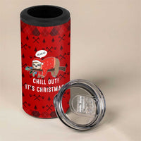 Sloth Chill Out Christmas 4 in 1 Can Cooler Tumbler Xmas Holiday Patterns - Wonder Print Shop