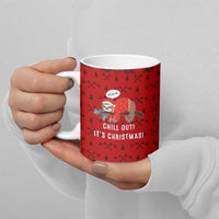 Sloth Chill Out Christmas Ceramic Mug Xmas Holiday Patterns - Wonder Print Shop