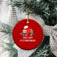 Sloth Chill Out Christmas Ceramic Ornament Xmas Holiday Patterns - Wonder Print Shop