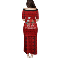 Sloth Chill Out Christmas Family Matching Puletasi and Hawaiian Shirt Xmas Holiday Patterns - Wonder Print Shop