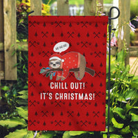 Sloth Chill Out Christmas Garden Flag Xmas Holiday Patterns - Wonder Print Shop