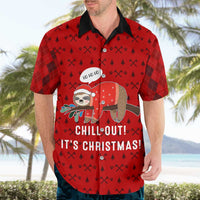 Sloth Chill Out Christmas Hawaiian Shirt Xmas Holiday Patterns - Wonder Print Shop