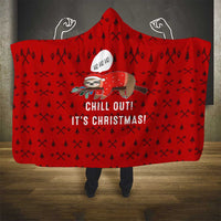 Sloth Chill Out Christmas Hooded Blanket Xmas Holiday Patterns - Wonder Print Shop
