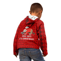 Sloth Chill Out Christmas Kid Hoodie Xmas Holiday Patterns - Wonder Print Shop