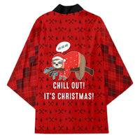 Sloth Chill Out Christmas Kimono Xmas Holiday Patterns - Wonder Print Shop