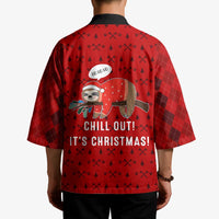 Sloth Chill Out Christmas Kimono Xmas Holiday Patterns - Wonder Print Shop