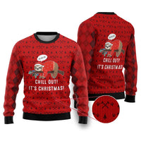 Sloth Chill Out Christmas Ugly Christmas Sweater Xmas Holiday Patterns - Wonder Print Shop