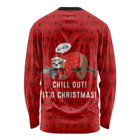 Sloth Chill Out Christmas Long Sleeve Shirt Xmas Holiday Patterns - Wonder Print Shop