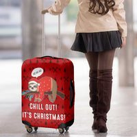 Sloth Chill Out Christmas Luggage Cover Xmas Holiday Patterns - Wonder Print Shop