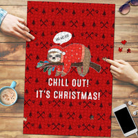 Sloth Chill Out Christmas Puzzle Xmas Holiday Patterns - Wonder Print Shop
