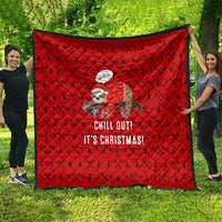 Sloth Chill Out Christmas Quilt Xmas Holiday Patterns - Wonder Print Shop