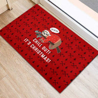 Sloth Chill Out Christmas Rubber Doormat Xmas Holiday Patterns - Wonder Print Shop
