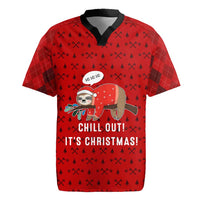 Sloth Chill Out Christmas Rugby Jersey Xmas Holiday Patterns - Wonder Print Shop