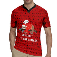 Sloth Chill Out Christmas Rugby Jersey Xmas Holiday Patterns - Wonder Print Shop
