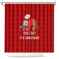 Sloth Chill Out Christmas Shower Curtain Xmas Holiday Patterns - Wonder Print Shop