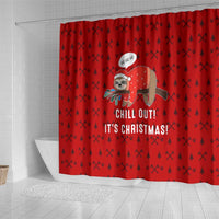 Sloth Chill Out Christmas Shower Curtain Xmas Holiday Patterns - Wonder Print Shop