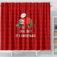 Sloth Chill Out Christmas Shower Curtain Xmas Holiday Patterns - Wonder Print Shop