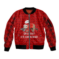 Sloth Chill Out Christmas Sleeve Zip Bomber Jacket Xmas Holiday Patterns - Wonder Print Shop