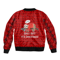 Sloth Chill Out Christmas Sleeve Zip Bomber Jacket Xmas Holiday Patterns - Wonder Print Shop