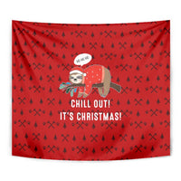 Sloth Chill Out Christmas Tapestry Xmas Holiday Patterns - Wonder Print Shop