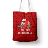 Sloth Chill Out Christmas Tote Bag Xmas Holiday Patterns - Wonder Print Shop