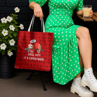 Sloth Chill Out Christmas Tote Bag Xmas Holiday Patterns - Wonder Print Shop