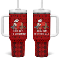 Sloth Chill Out Christmas Tumbler With Handle Xmas Holiday Patterns - Wonder Print Shop