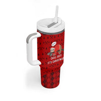 Sloth Chill Out Christmas Tumbler With Handle Xmas Holiday Patterns - Wonder Print Shop
