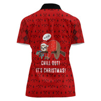 Sloth Chill Out Christmas Women Polo Shirt Xmas Holiday Patterns - Wonder Print Shop