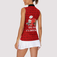 Sloth Chill Out Christmas Women Sleeveless Polo Shirt Xmas Holiday Patterns - Wonder Print Shop