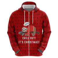 Sloth Chill Out Christmas Zip Hoodie Xmas Holiday Patterns - Wonder Print Shop
