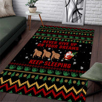 Sloth Keep Sleeping Christmas Area Rug Xmas Holiday Patterns - Wonder Print Shop