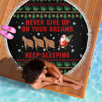 Sloth Keep Sleeping Christmas Beach Blanket Xmas Holiday Patterns - Wonder Print Shop