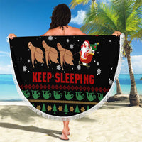 Sloth Keep Sleeping Christmas Beach Blanket Xmas Holiday Patterns - Wonder Print Shop