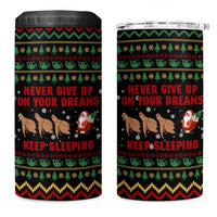 Sloth Keep Sleeping Christmas 4 in 1 Can Cooler Tumbler Xmas Holiday Patterns - Wonder Print Shop