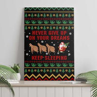 Sloth Keep Sleeping Christmas Canvas Wall Art Xmas Holiday Patterns - Wonder Print Shop