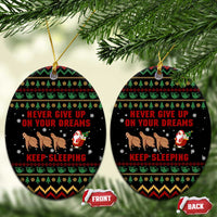 Sloth Keep Sleeping Christmas Ceramic Ornament Xmas Holiday Patterns - Wonder Print Shop