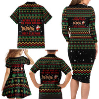 Sloth Keep Sleeping Christmas Family Matching Long Sleeve Bodycon Dress and Hawaiian Shirt Xmas Holiday Patterns - Wonder Print Shop