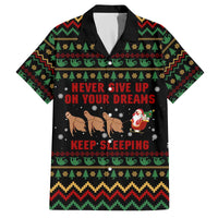 Sloth Keep Sleeping Christmas Family Matching Off The Shoulder Long Sleeve Dress and Hawaiian Shirt Xmas Holiday Patterns - Wonder Print Shop