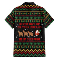 Sloth Keep Sleeping Christmas Family Matching Off The Shoulder Long Sleeve Dress and Hawaiian Shirt Xmas Holiday Patterns - Wonder Print Shop