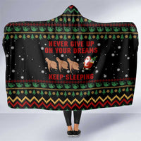 Sloth Keep Sleeping Christmas Hooded Blanket Xmas Holiday Patterns - Wonder Print Shop