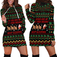 Sloth Keep Sleeping Christmas Hoodie Dress Xmas Holiday Patterns - Wonder Print Shop