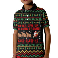 Sloth Keep Sleeping Christmas Kid Polo Shirt Xmas Holiday Patterns - Wonder Print Shop