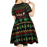 Sloth Keep Sleeping Christmas Kid Short Sleeve Dress Xmas Holiday Patterns - Wonder Print Shop