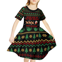 Sloth Keep Sleeping Christmas Kid Short Sleeve Dress Xmas Holiday Patterns - Wonder Print Shop
