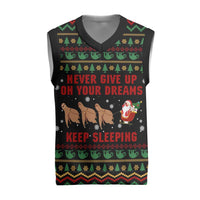 Sloth Keep Sleeping Christmas Knitted V-Neck Vest Xmas Holiday Patterns - Wonder Print Shop