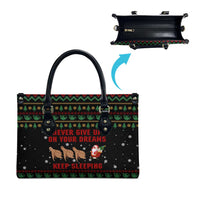Sloth Keep Sleeping Christmas Leather Bag Xmas Holiday Patterns - Wonder Print Shop