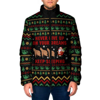 Sloth Keep Sleeping Christmas Padded Jacket Xmas Holiday Patterns - Wonder Print Shop