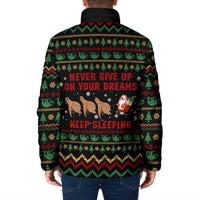 Sloth Keep Sleeping Christmas Padded Jacket Xmas Holiday Patterns - Wonder Print Shop
